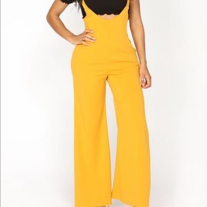 Yellow  gold palazzo overalls